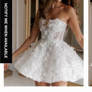 Rosie Etienne Camille sold out Elegant White Floral Mini Bridal Corset Dress
